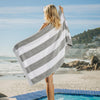 Cotton Bay Miami Cabana Beach Towel Light Grey