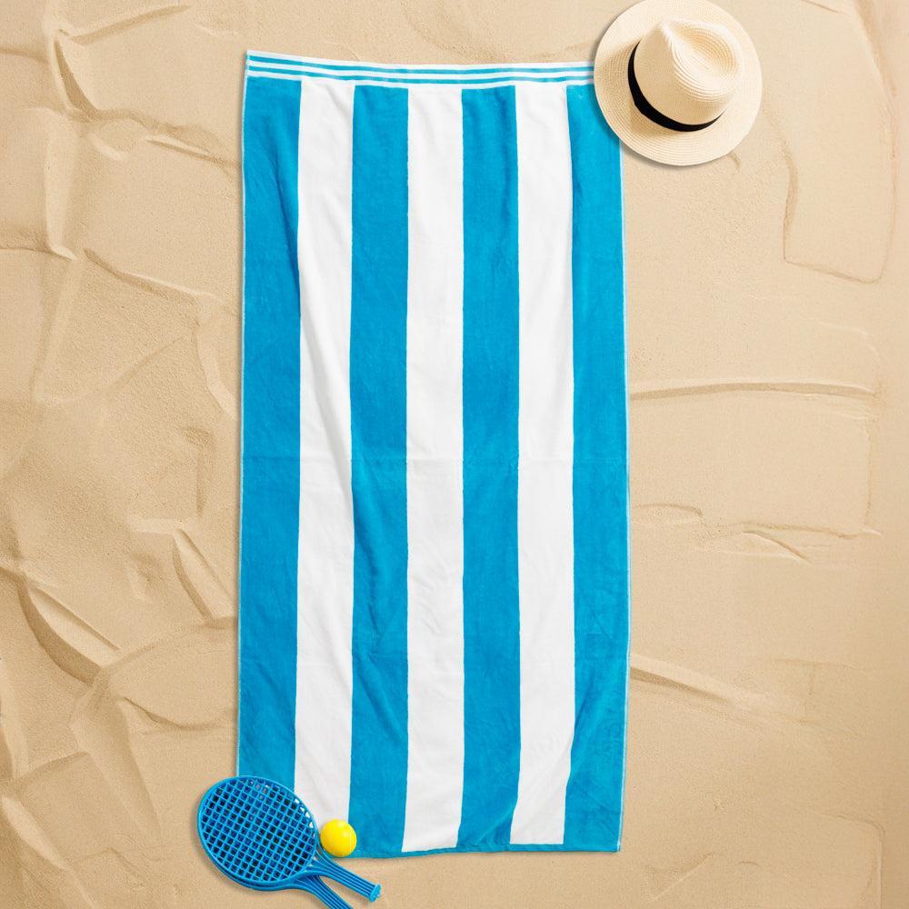 Cotton Bay Miami Cabana Beach Towel River Blue-Beach Towels