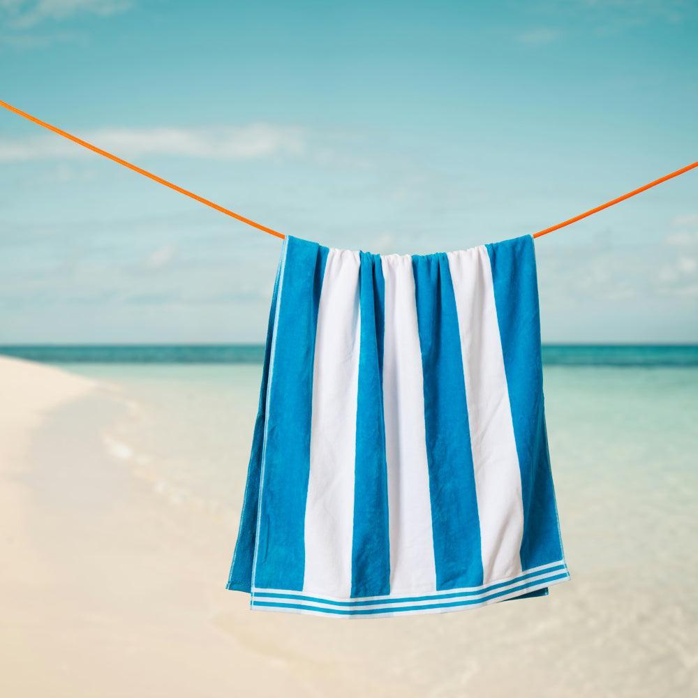 Cotton Bay Miami Cabana Beach Towel River Blue-Beach Towels