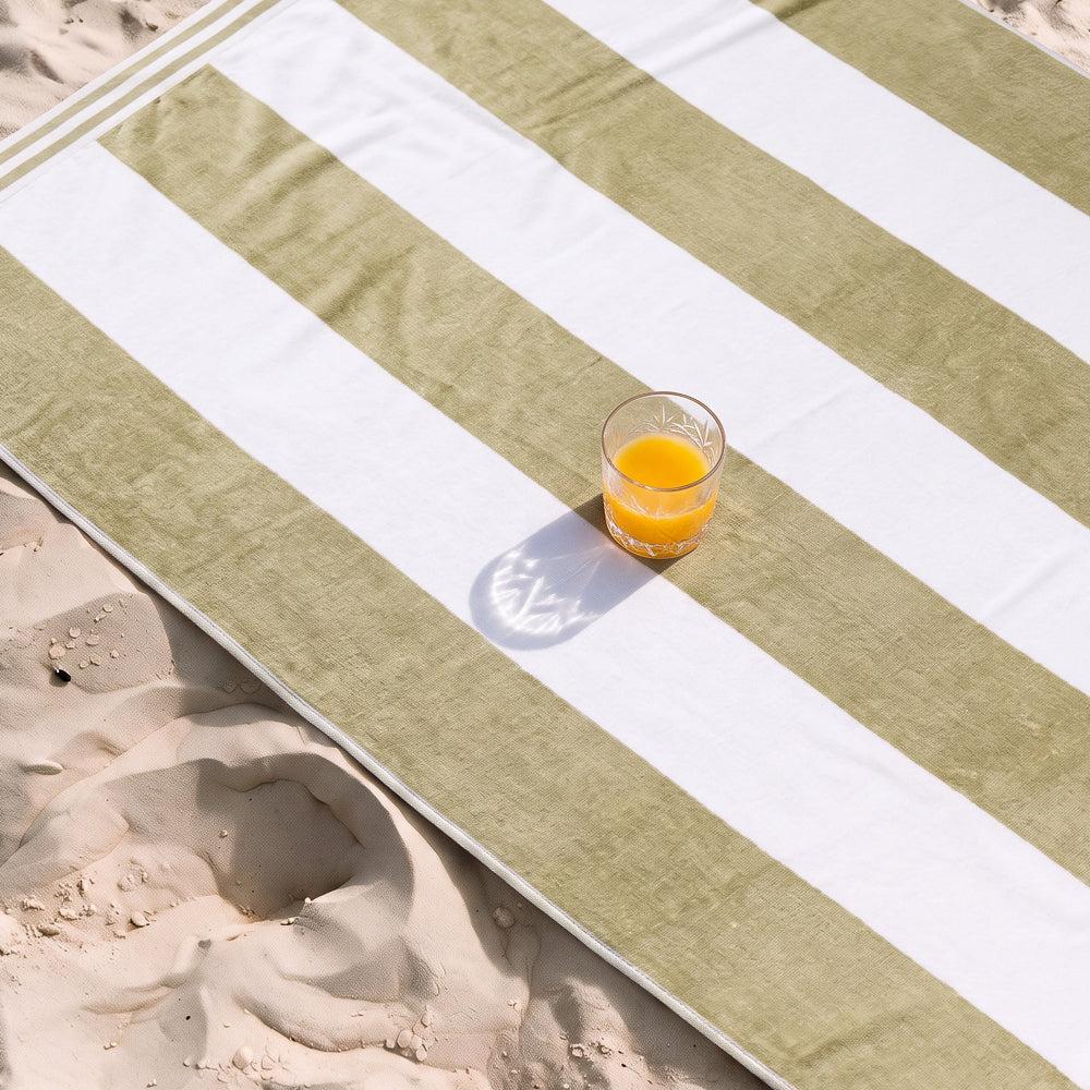 Cotton Bay Miami Cabana Beach Towel Sage Shore-Beach Towels