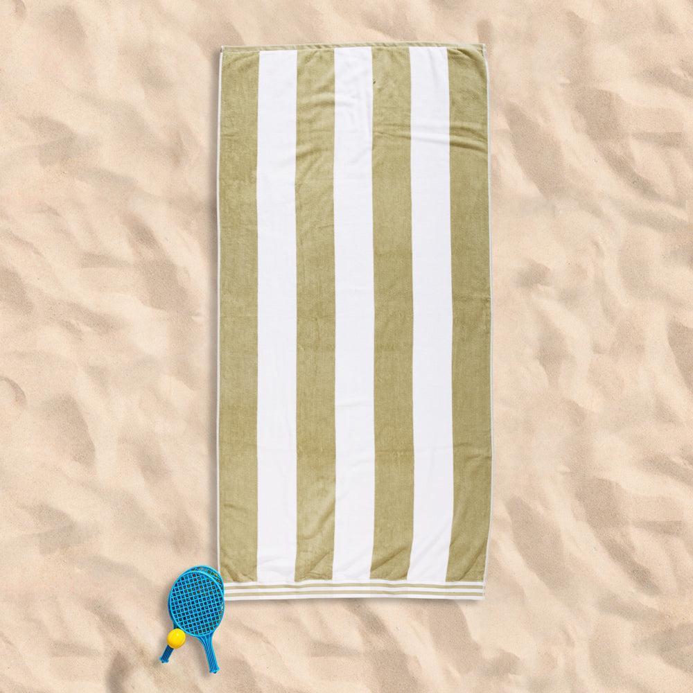 Cotton Bay Miami Cabana Beach Towel Sage Shore-Beach Towels