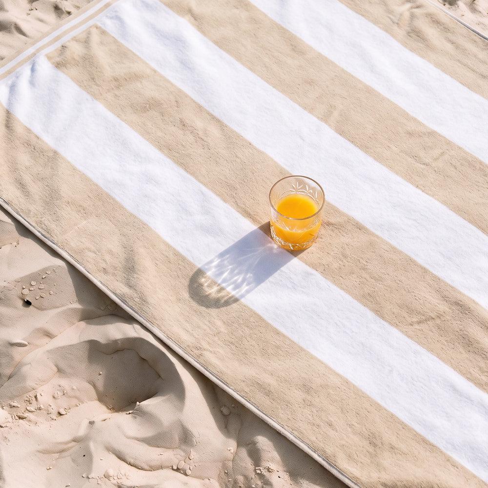Cotton Bay Miami Cabana Beach Towel Sandy Stripe-Beach Towels