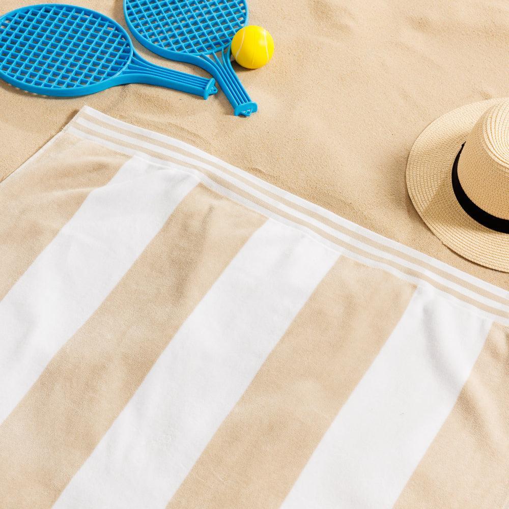 Cotton Bay Miami Cabana Beach Towel Sandy Stripe-Beach Towels