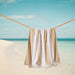 Cotton Bay Miami Cabana Beach Towel Sandy Stripe-Beach Towels