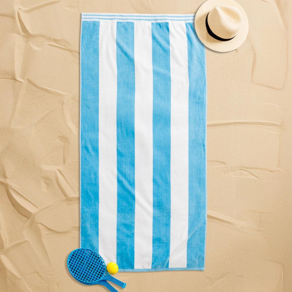 Cotton Bay Miami Cabana Beach Towel Sky Blue-Beach Towels