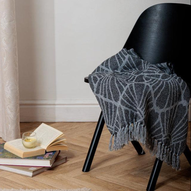 Cotton Bay Scallop Throw - Graphite-Throw