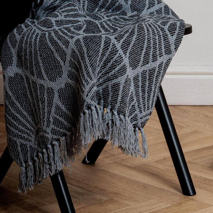 Cotton Bay Scallop Throw - Graphite-Throw