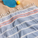 Cotton Bay Solid Fouta Basic Stripe Blue and Red-Foutas