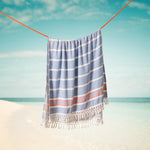 Cotton Bay Solid Fouta Basic Stripe Blue and Red