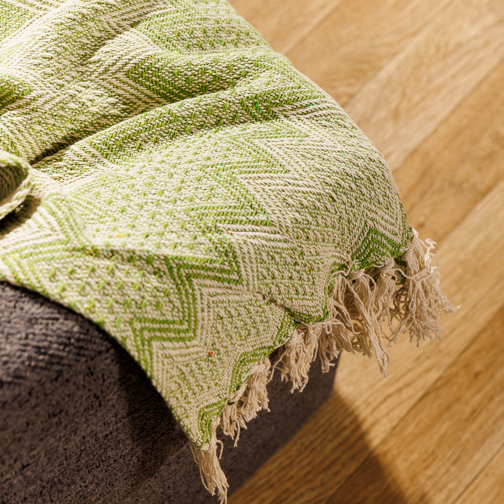 Cotton Bay Throw Alpine Wave Green-Throws