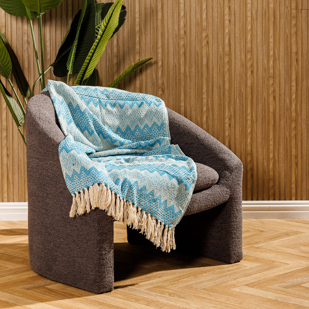 Cotton Bay Throw Alpine Wave Turquoise-Throws