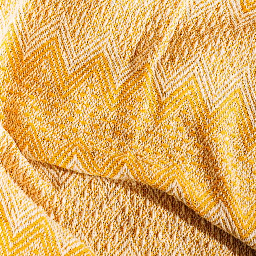 Cotton Bay Throw Alpine Wave Yellow-Throws