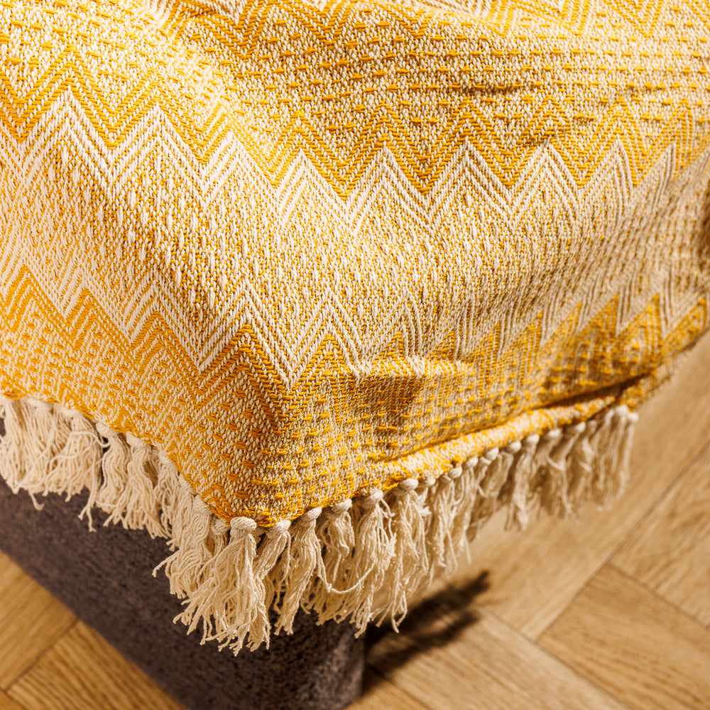 Cotton Bay Throw Alpine Wave Yellow-Throws