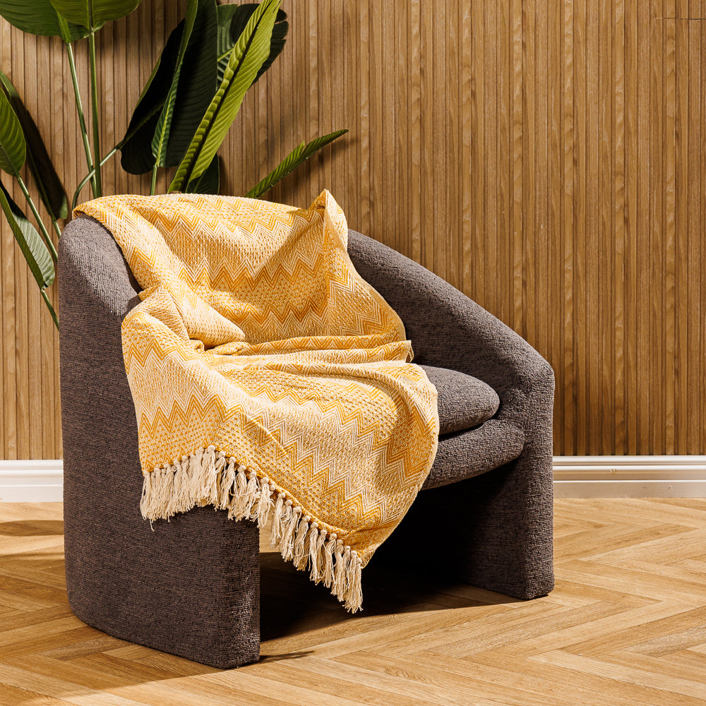 Cotton Bay Throw Alpine Wave Yellow-Throws