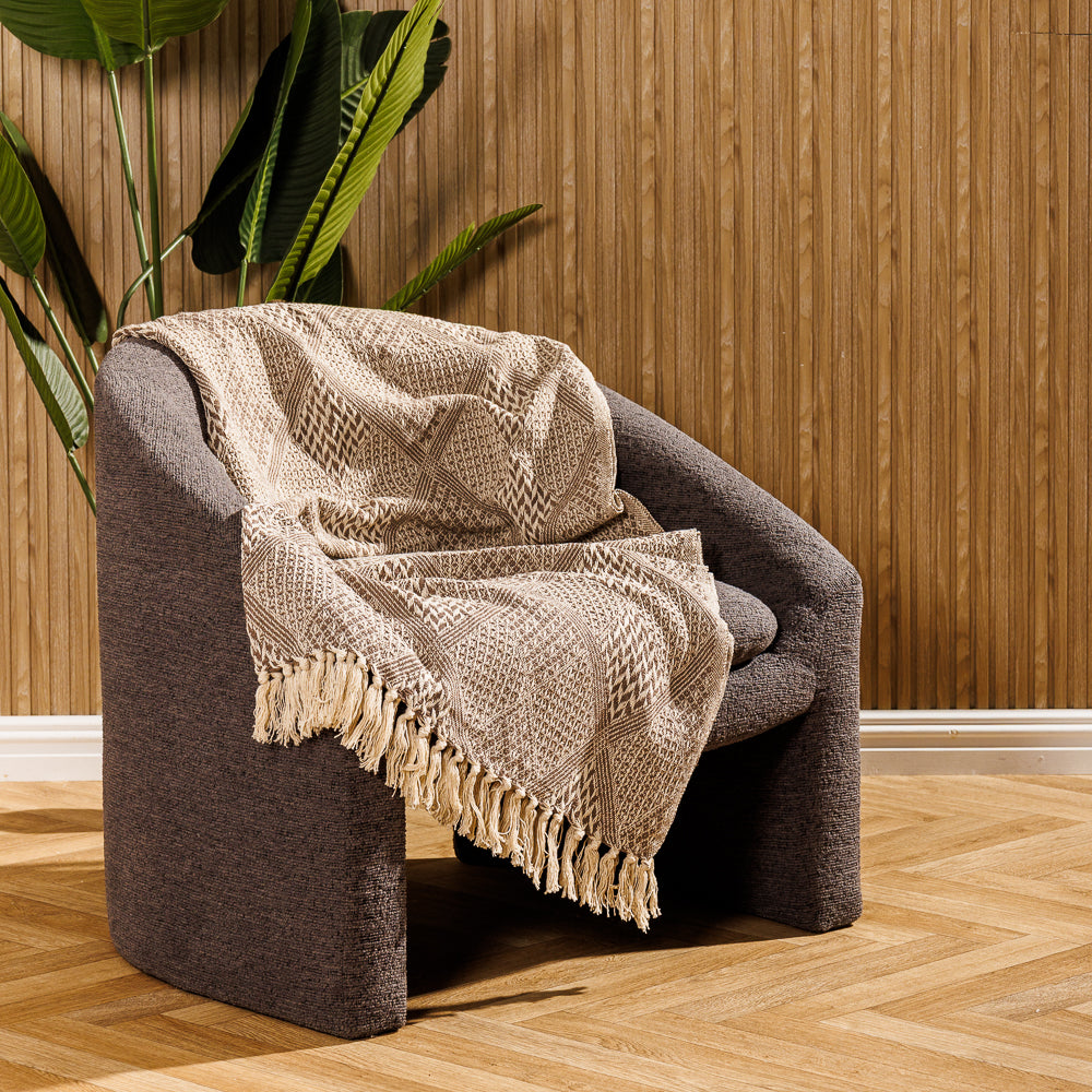Cotton Bay Throw Arden Stone Grey-Throws