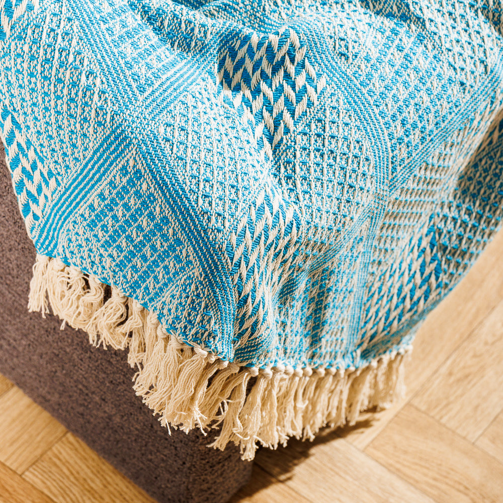 Cotton Bay Throw Arden Turquoise-Throws