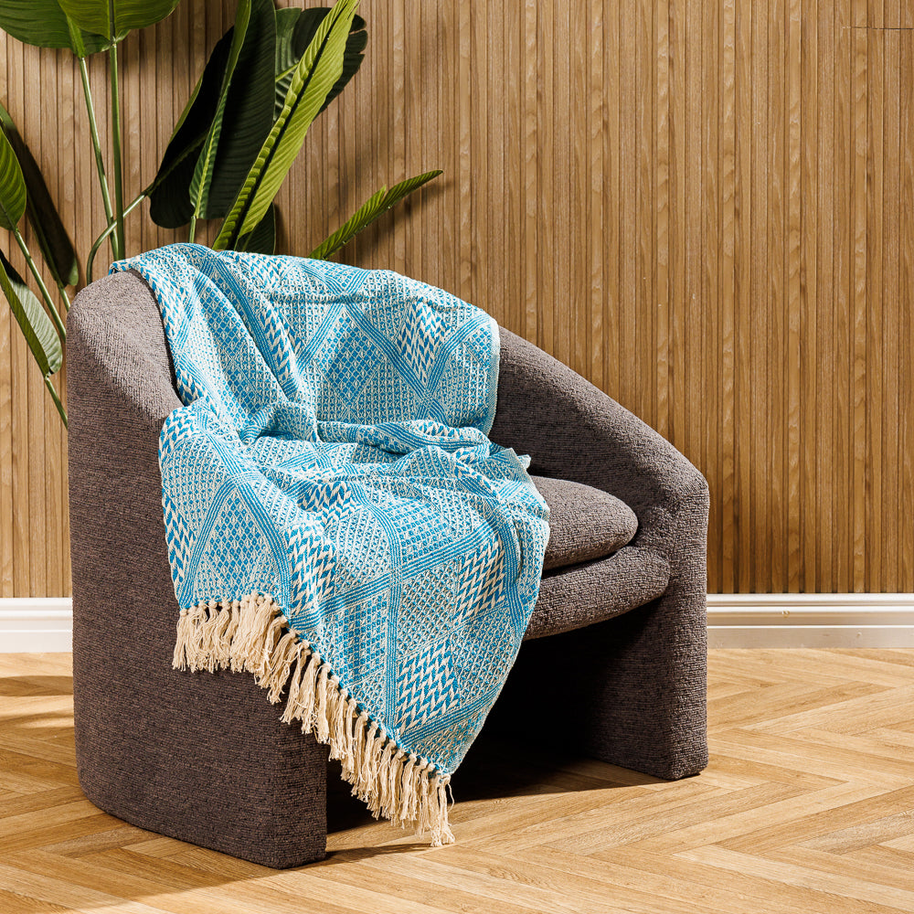 Cotton Bay Throw Arden Turquoise-Throws