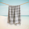 Cotton Bay Unison Stripe Backed Fouta Charcoal and Grey