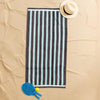 Cotton Bay Velour Stripe Beach Towel Calm Seaglass