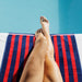 Cotton Bay Velour Stripe Beach Towel Crimson Coast-Beach Towels