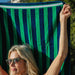 Cotton Bay Velour Stripe Beach Towel Forest Shore-Beach Towels