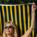 Cotton Bay Velour Stripe Beach Towel Golden Coastline-Beach Towels