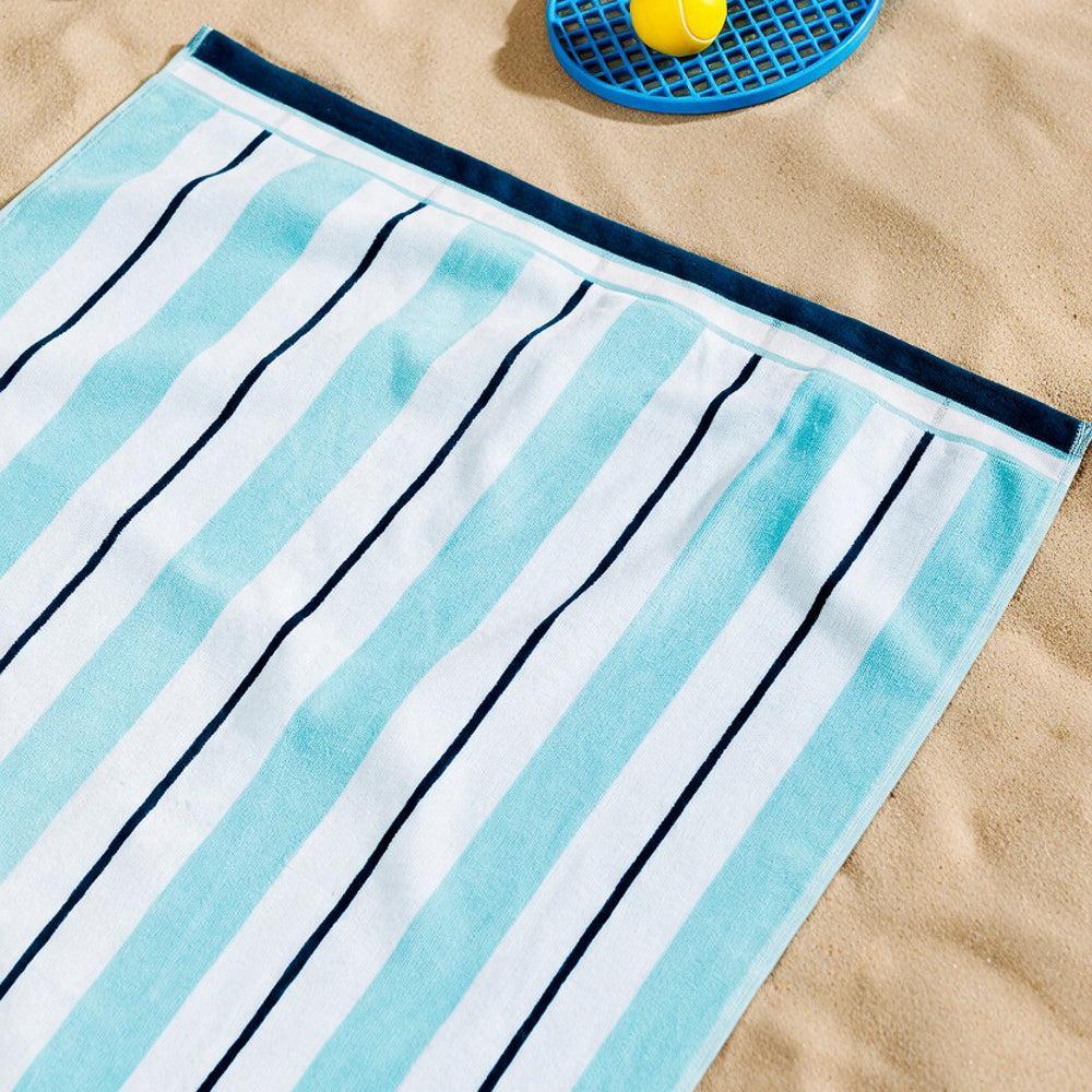 Cotton Bay Velour Stripe Beach Towel Lagoon Cove-Beach Towels