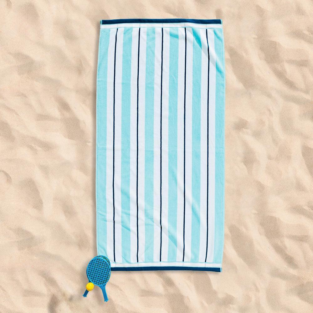 Cotton Bay Velour Stripe Beach Towel Lagoon Cove-Beach Towels
