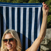 Cotton Bay Velour Stripe Beach Towel Sail Line