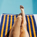 Cotton Bay Velour Stripe Beach Towel Tangerine Wave-Beach Towels