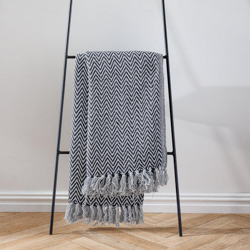 Cotton Bay Zig Zag Throw Ash Grey-Throws