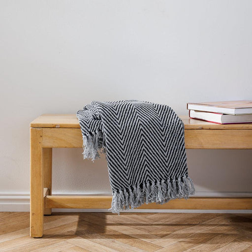 Cotton Bay Ziggy Throw Ash Grey-Throws