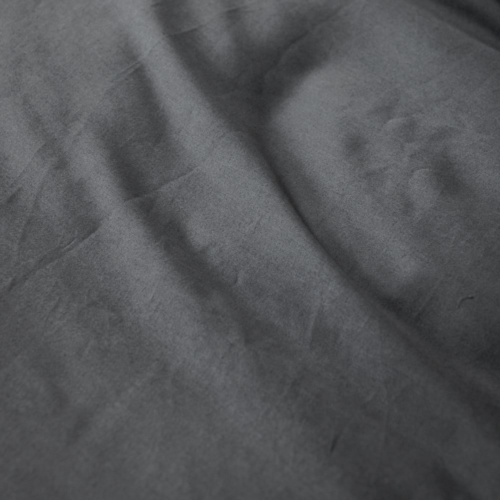 Cotton Club 300 Thread Count Sateen Washed Cotton Duvet Cover Set Charcoal-Duvet Cover Sets