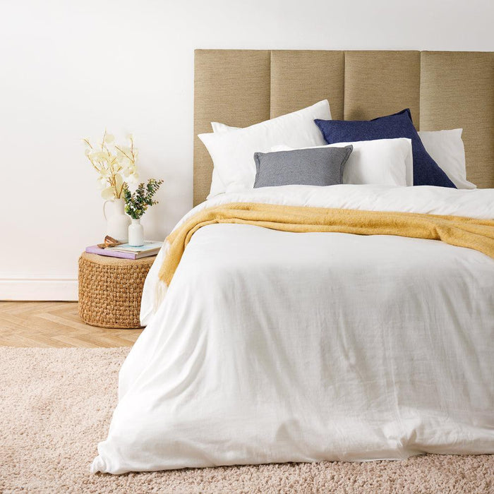 Cotton Club 300 Thread Count Washed Cotton Duvet Cover Set White-Duvet Cover Sets