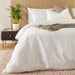 Cotton Club 450 Thread Count Jacquard Wave Duvet Cover Set White-Duvet Cover Sets