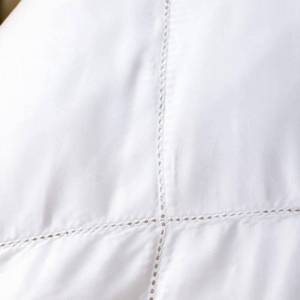 Cotton Club Heirloom 350 Thread Count Picot Duvet Cover Set White-Duvet Cover Sets