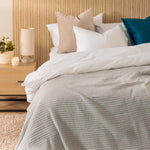 Cotton Club Waffle Blanket Throw Light Grey