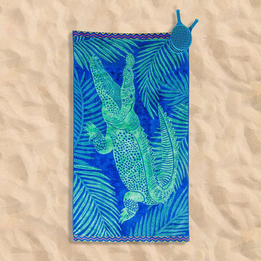 Crocodile Cove Velour Beach Towel-Beach Towels