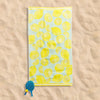 Cotton Collection Lemon Splash Velour Beach Towel