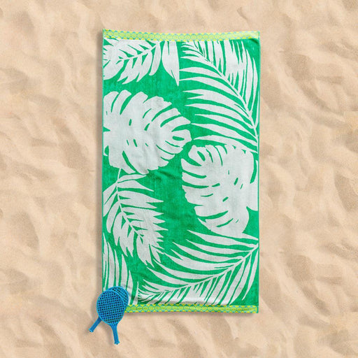 Palm Paradise Velour Beach Towel-Beach Towels