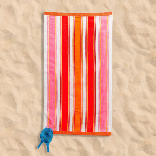 Sunkissed Stripes Velour Beach Towel-Beach Towels