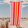 Cotton Collection Sunkissed Stripes Velour Beach Towel
