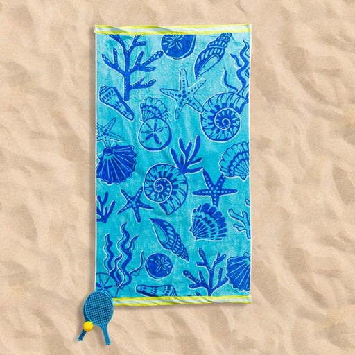 Tidal Treasures Velour Beach Towel-Beach Towels