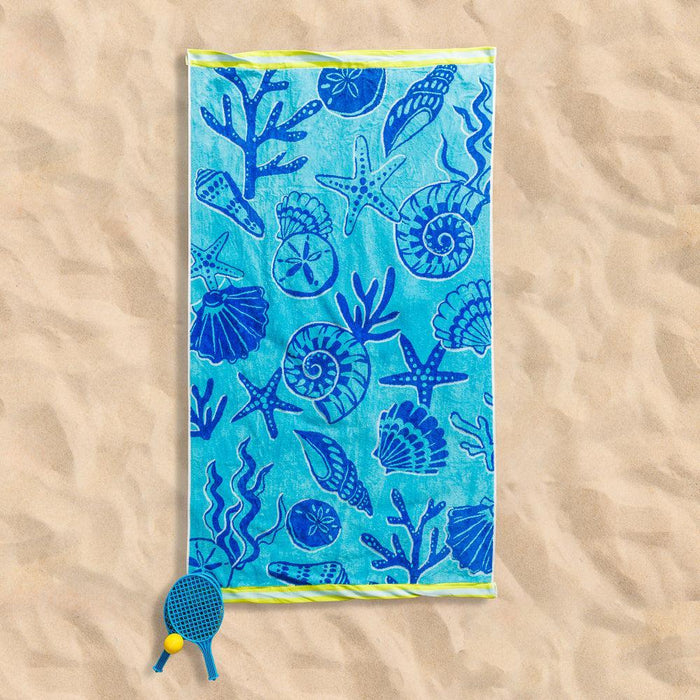 Tidal Treasures Velour Beach Towel-Beach Towels