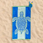 Cotton Collection Turtle Velour Beach Towel