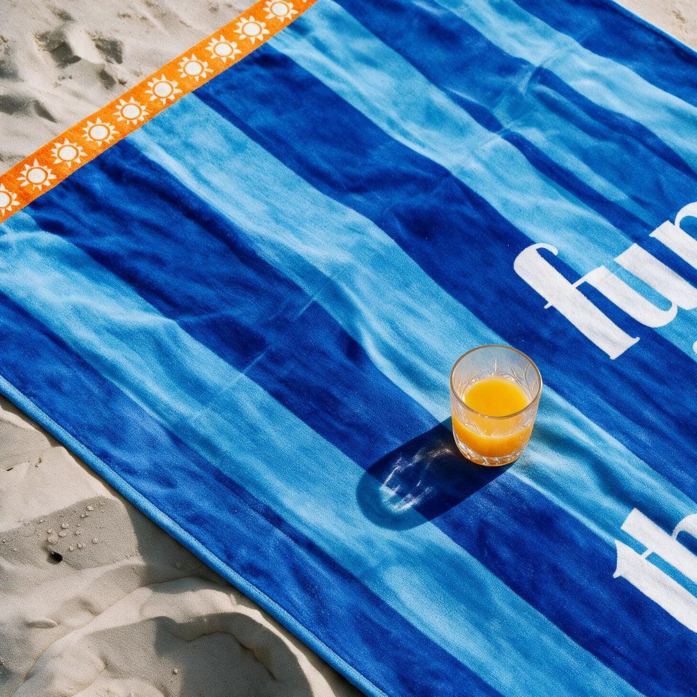 Cotton Collection Velour Fun in the Sun Beach Towel-Beach Towels