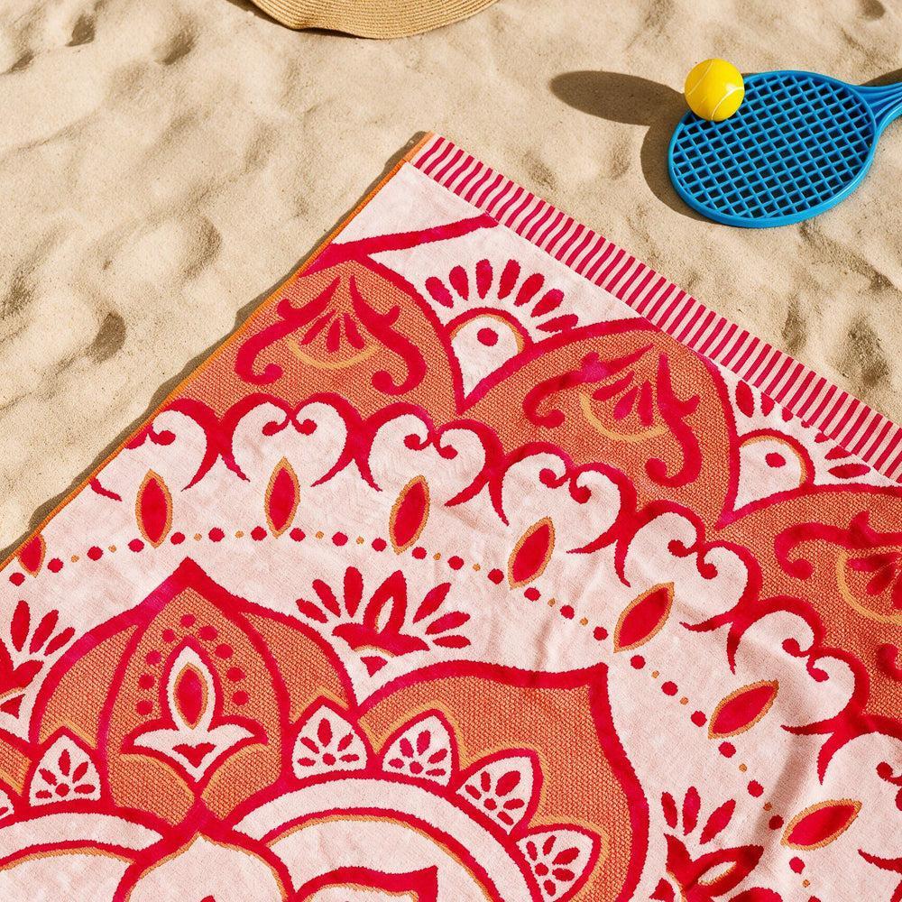 Cotton Collection Velour Sun Soul Mandala Beach Towel-Beach Towels