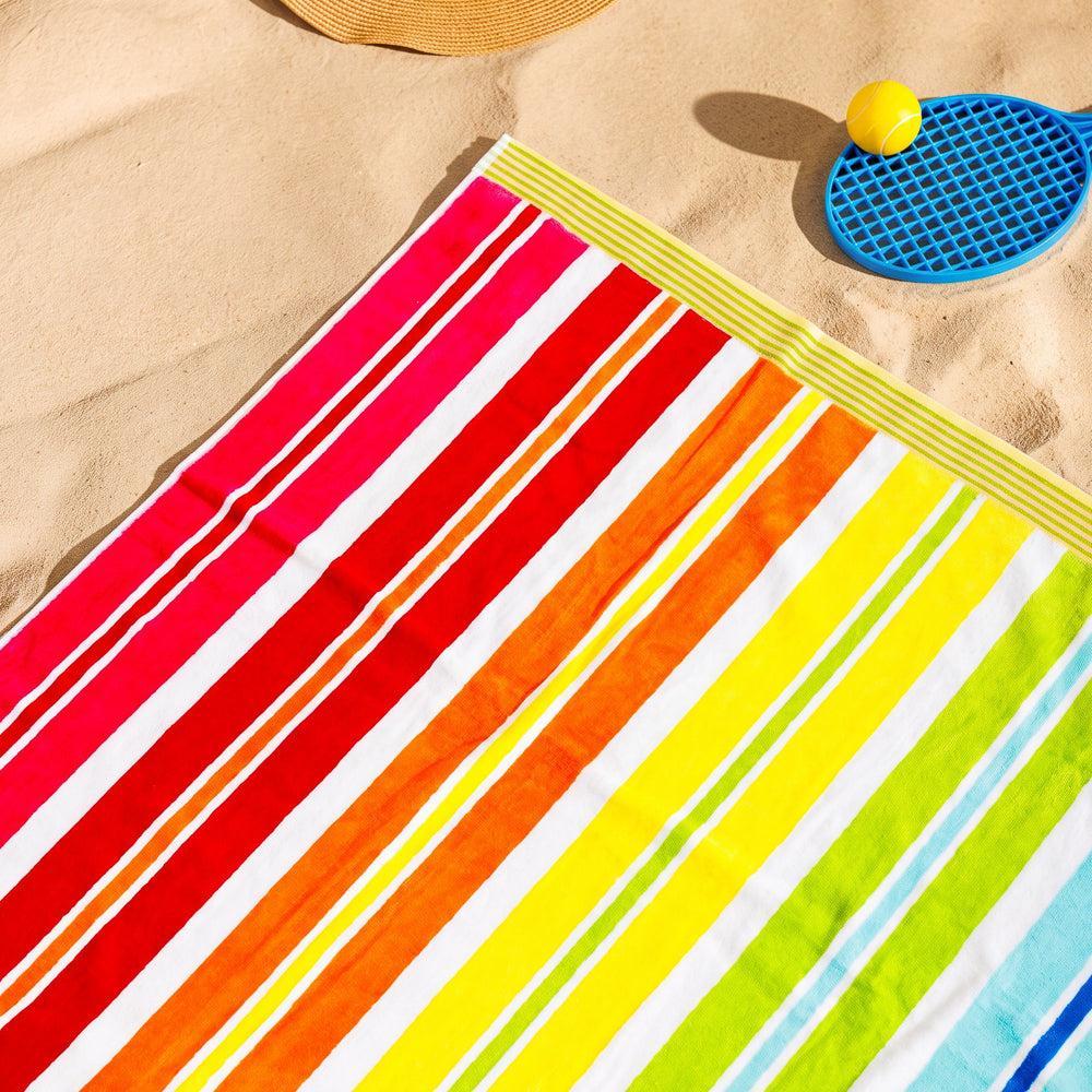 Cotton Collection Velour Tropical Tide Beach Towel-Beach Towels