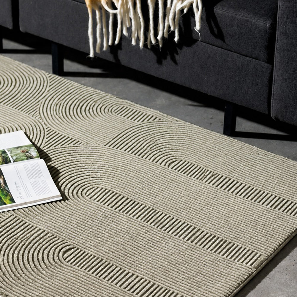 Courchevel Woven Carpet Olive Green-Carpets/Rugs