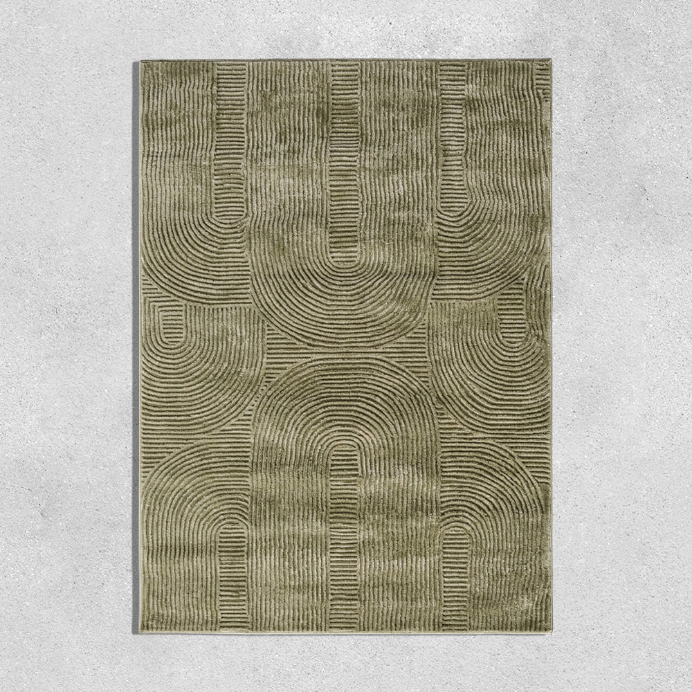 Courchevel Woven Carpet Olive Green-Carpets/Rugs
